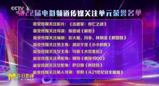 聚焦第22屆電影頻道傳媒關(guān)注單元榮譽揭曉