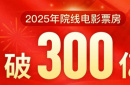 喜報(bào)！2025年中國(guó)院線電影累計(jì)票房突破300億元