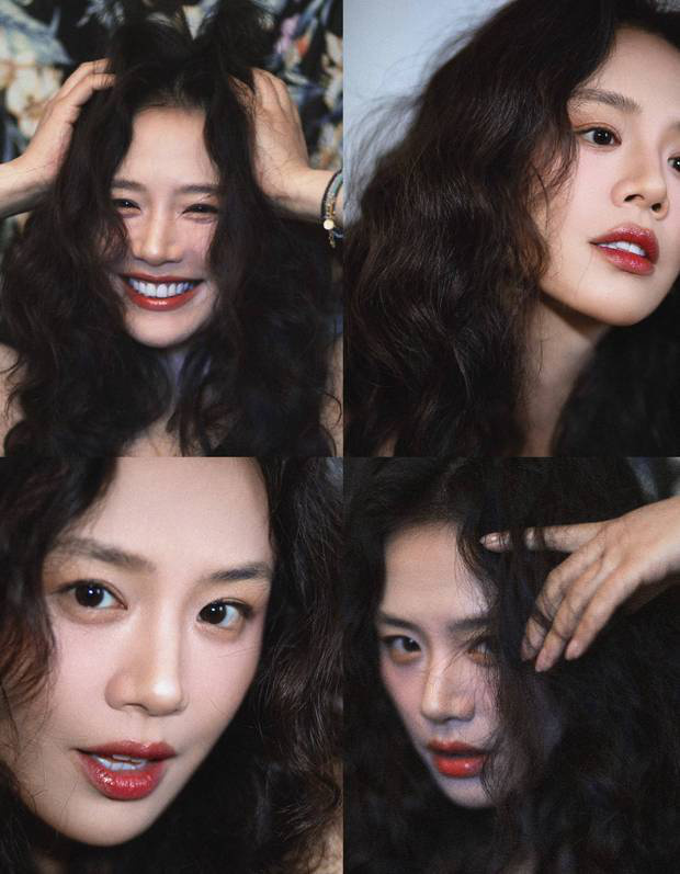 馬思純卷發(fā)造型四格。