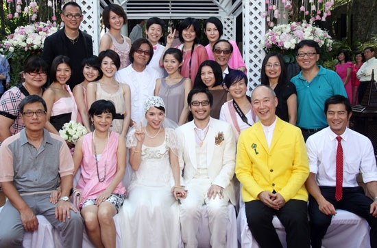 婚礼现场合影梁静茹大婚不久,另一位马来西亚女星李心洁2月6日也与